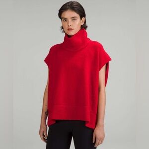 Lululemon Brushed Cotton Merino Wool Blend Tunic In Carnation Red Size 12 NWT